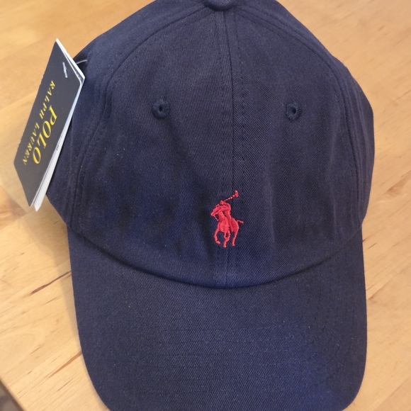 Ralph Lauren Navy Blue Cap with Red Logo - Picture 2 of 6